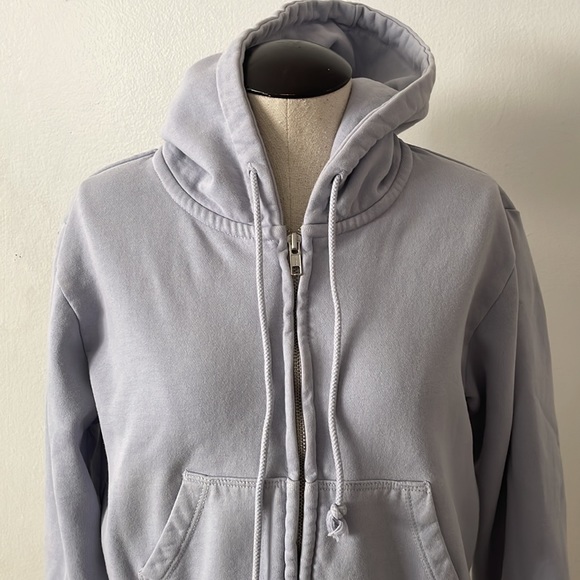 Brandy Melville classic powder blue  hooded zip up  jacket - Picture 4 of 7